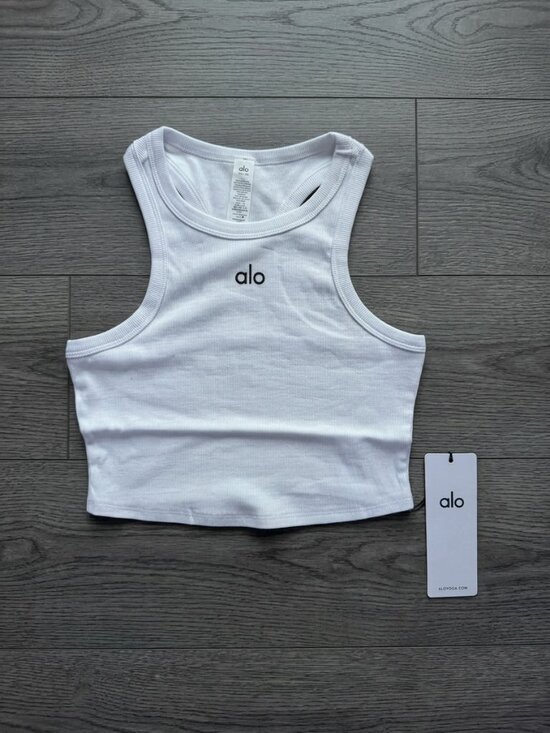 ALO Yoga Tops - NWT Alo Yoga Aspire Tank Cropped White/Black | Multiple Sizes